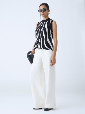 Wardrobe White Animal Printed Cotton Top