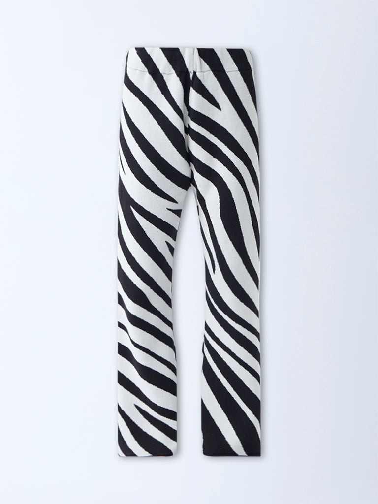 Wardrobe White Animal Printed High-Rise Cotton Pants - Image 5