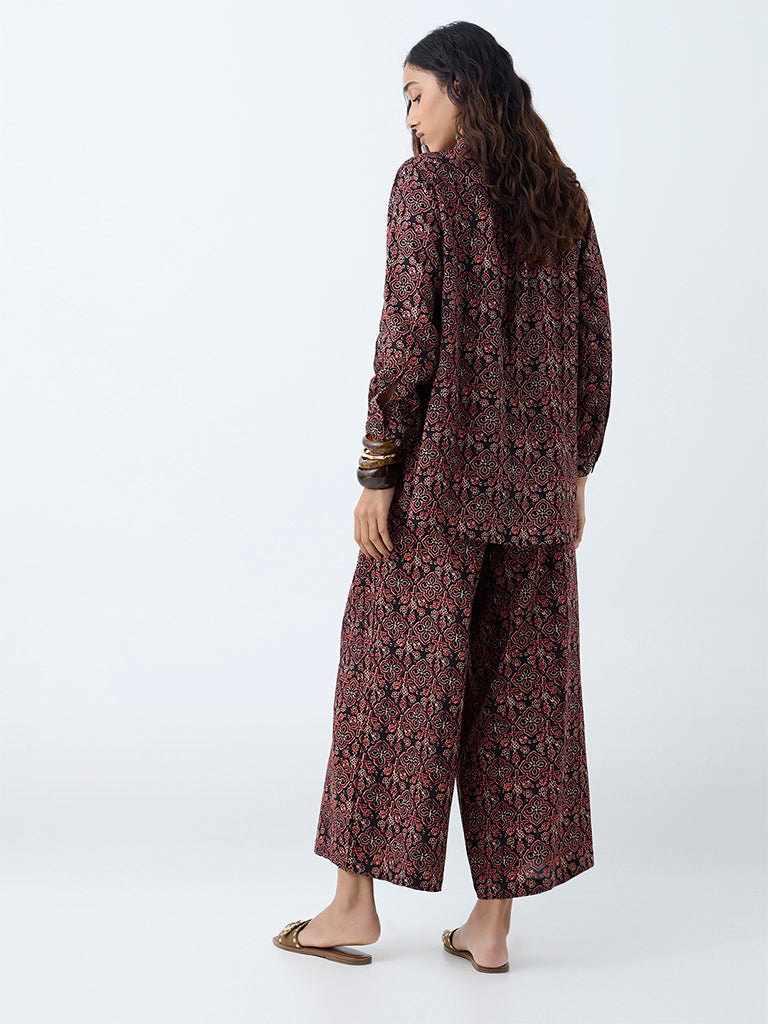 Utsa Black Printed Ethnic Tunic - Image 4