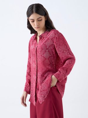 Zuba Red Bandhani Printed Tunic