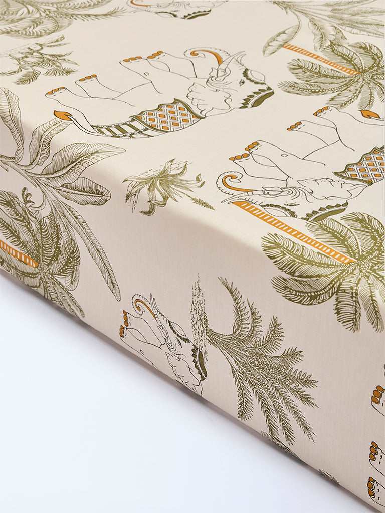 Westside Home Multicolour Elephant Design King Bed Sheet Set - Image 2