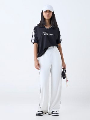 Studiofit White High-Rise Track Pants