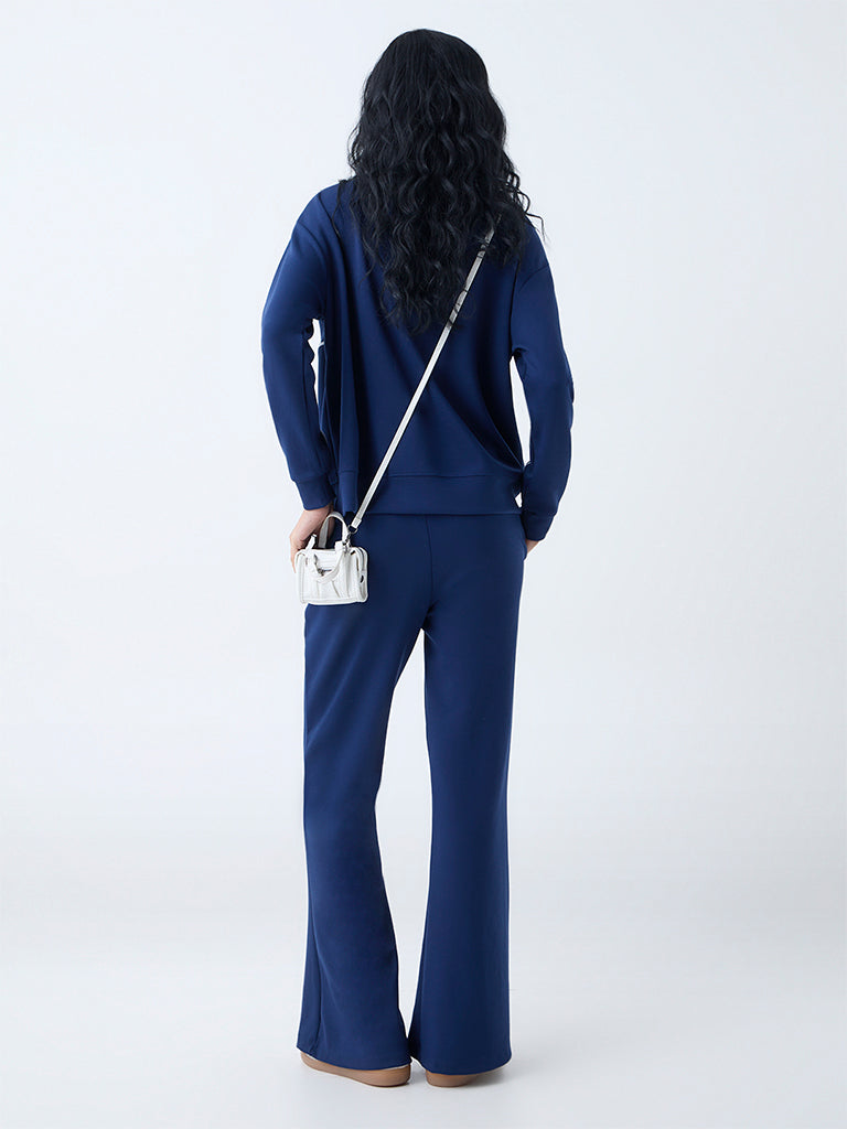 Studiofit Navy Stripe High-Rise Track Pants - Image 4