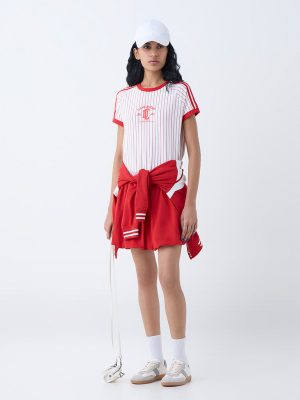 Studiofit Red Stripe Cotton-Blend T-Shirt