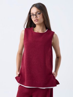 LOV Burgundy Solid Top