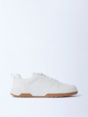 SOLEPLAY White Perforated Lace-Up Sneakers