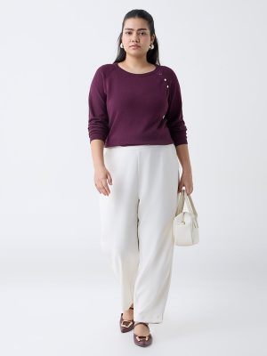 Gia Plum Knit Textured Sweater