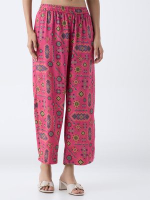 Utsa Pink Kutch-Inspired Ethnic Pants