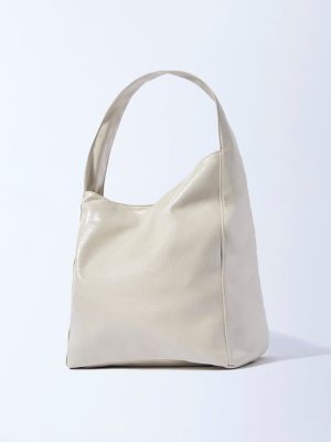 Westside Cream Solid Hobo Bag