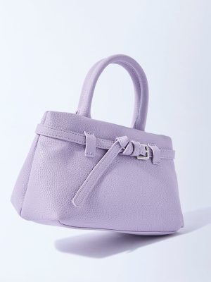 Westside Lilac Textured Sling Bag with Belt