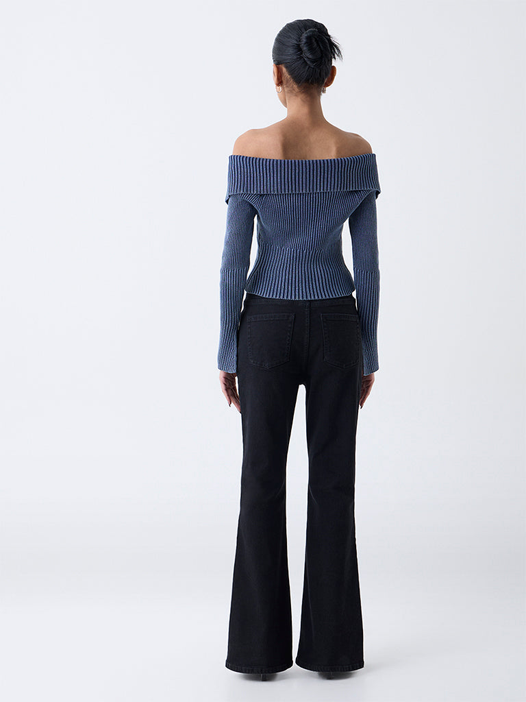 Nuon Black High-Rise Flared Jeans - Image 4