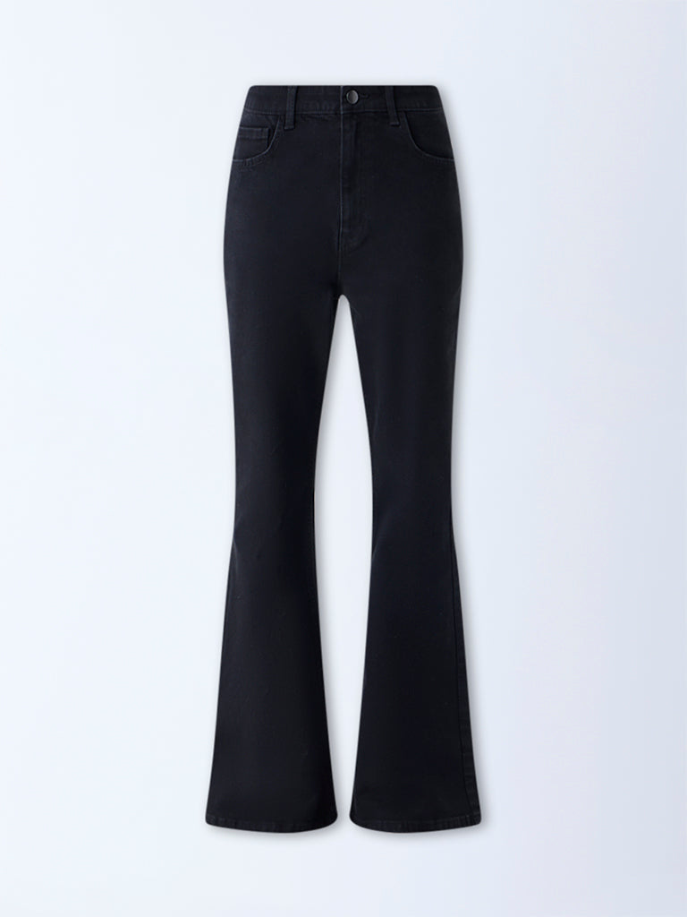 Nuon Black High-Rise Flared Jeans - Image 5