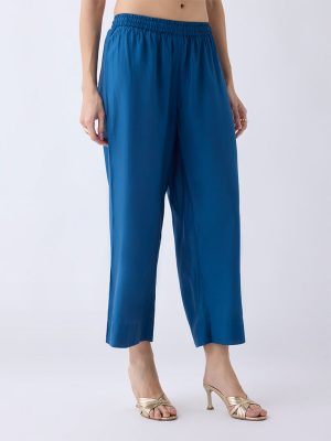 Utsa Navy Solid Pants