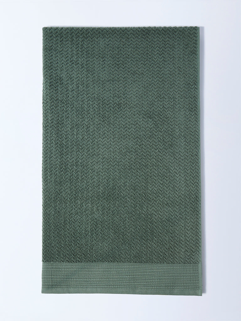 Westside Home Sage Chevron Design Bath Sheet