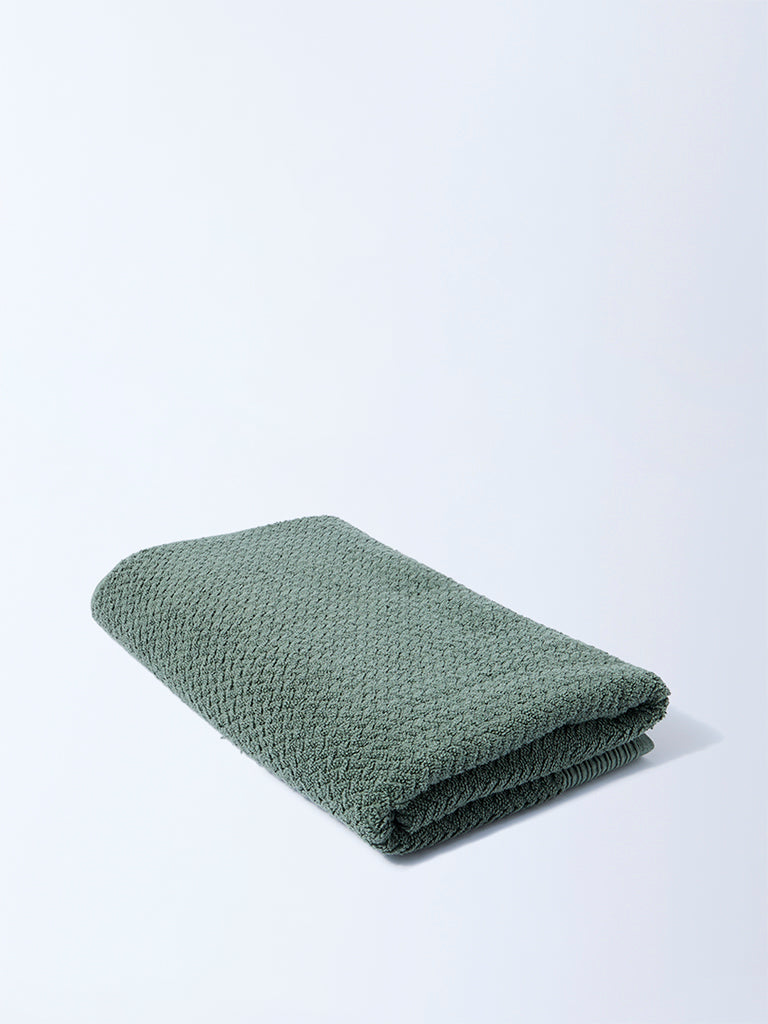 Westside Home Sage Chevron Design Bath Sheet - Image 2