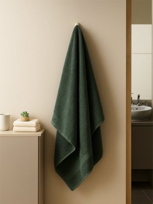 Westside Home Green Solid Bath Towel