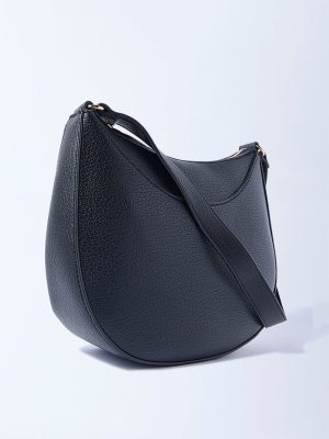 Westside Black Textured Saddle Bag