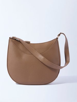 Westside Brown Textured Saddle Bag