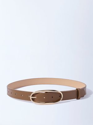 Westside Accessories Brown Oval Buckle Belt
