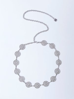 Westside Accessories Silver Medallion Detailed Belt