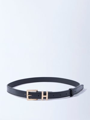 Westside Accessories Black Square Buckle Belt