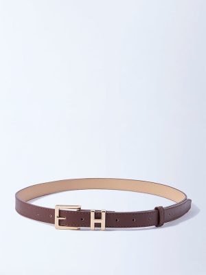 Westside Accessories Brown Square Buckle Belt