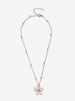 Westside Accessories Gold Flower Pendant Necklace