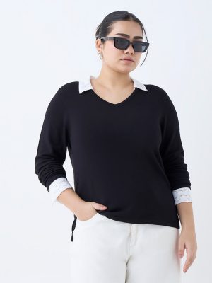 Gia Black Lace Detailed Sweater