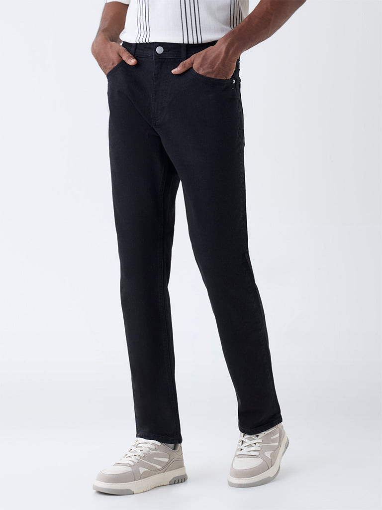WES Casuals Black Relaxed-Fit Mid-Rise Jeans - Image 2