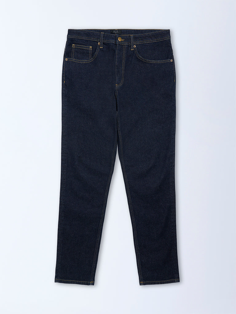 WES Casuals Dark Blue Relaxed-Fit Mid-Rise Jeans - Image 6