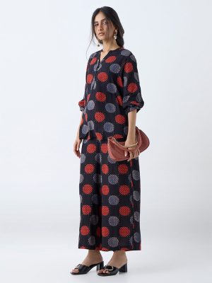 Utsa Black Badla Printed Tunic