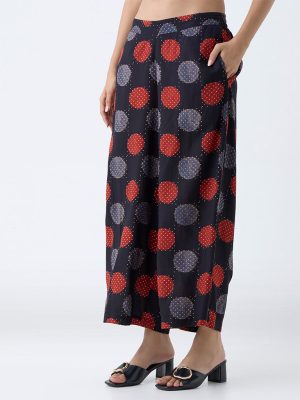 Utsa Black Badla Printed Ethnic Pants