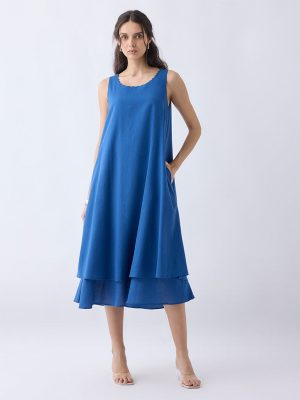 Utsa Indigo A-Line Cotton Kurta