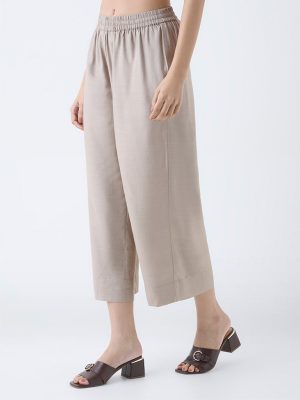 Zuba Light Brown Solid Pants