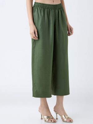 Zuba Olive Solid Pants
