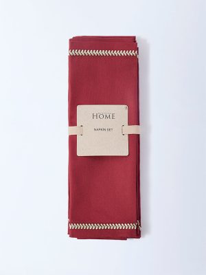 Westside Home Red Satin Napkin (Set of 6)