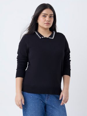 Gia Black Pearlescent Top