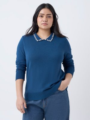 Gia Teal Pearlescent Top