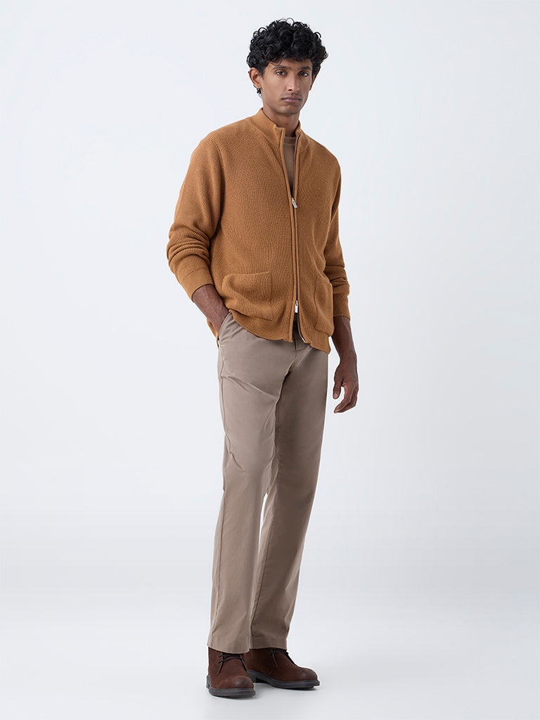Ascot Mustard Knitted Relaxed-Fit Jacket - Image 3