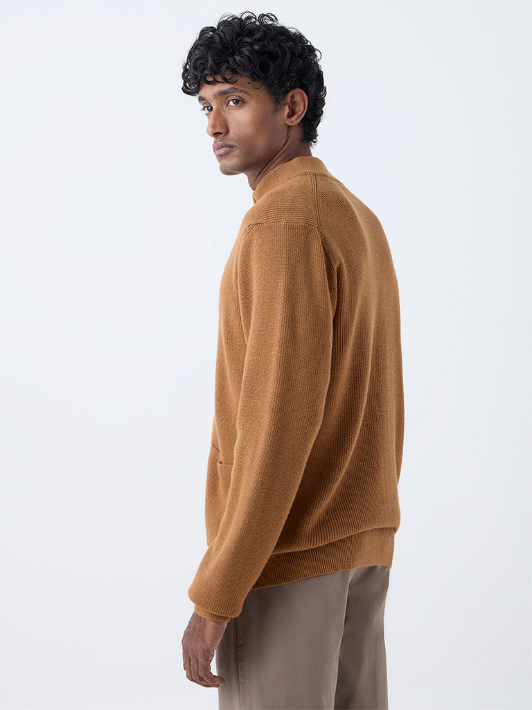 Ascot Mustard Knitted Relaxed-Fit Jacket - Image 5