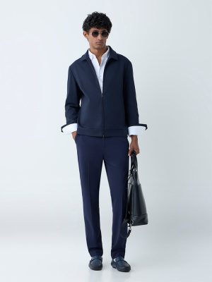 WES Formals Navy Slim-Fit Jacket