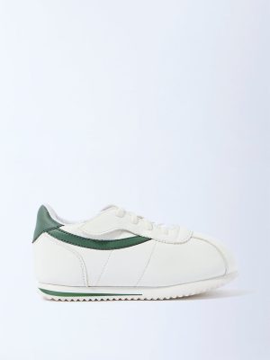 Yellow White Contrast-Detailed Sneakers