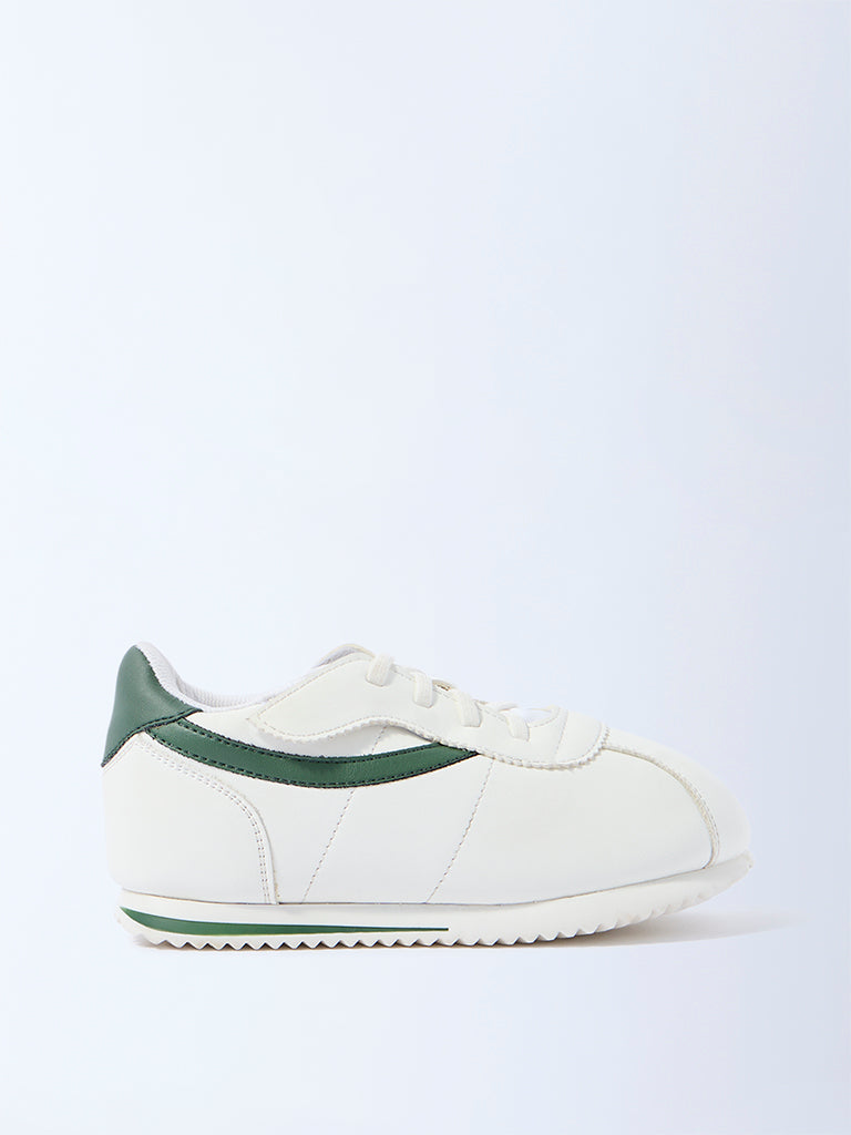 Yellow White Contrast-Detailed Sneakers