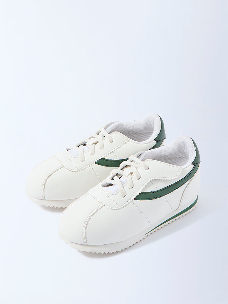 Yellow White Contrast-Detailed Sneakers - Image 2