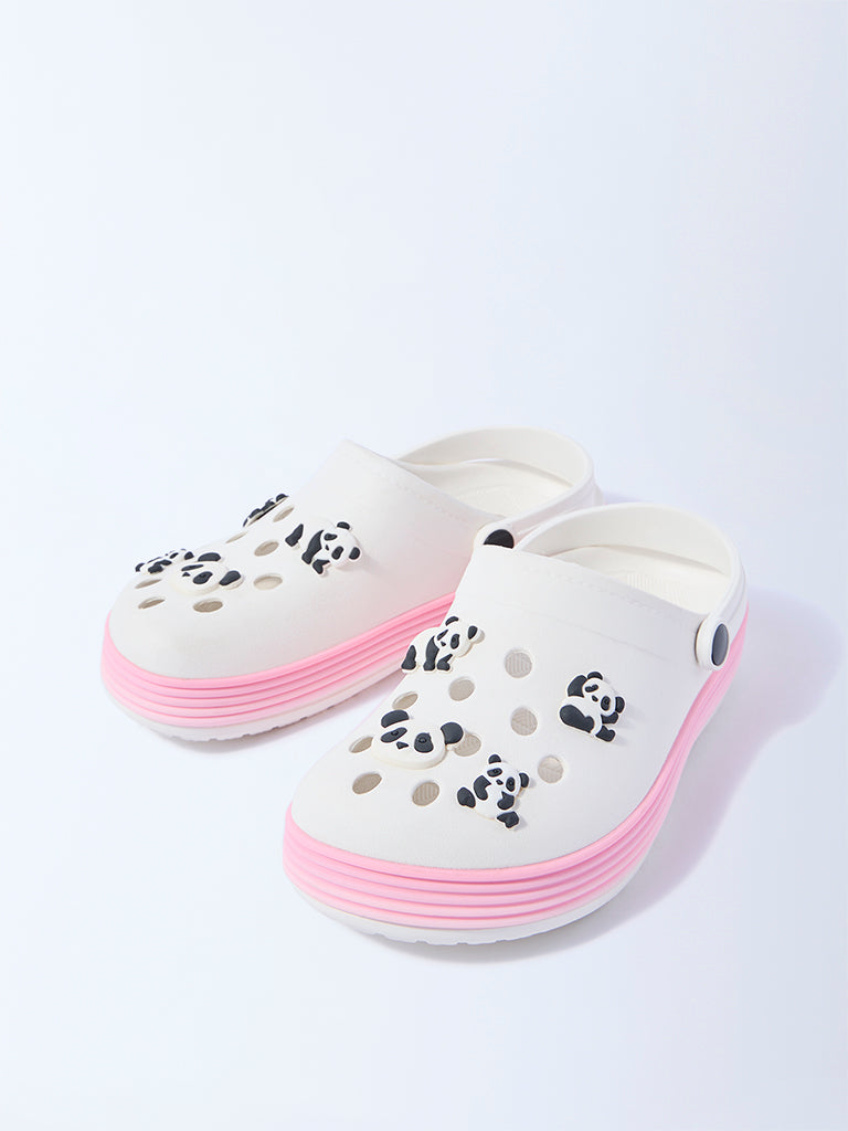 Yellow White Applique-Detailed Clogs - Image 2