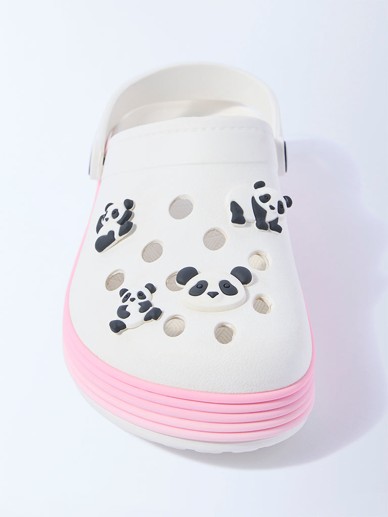 Yellow White Applique-Detailed Clogs - Image 3