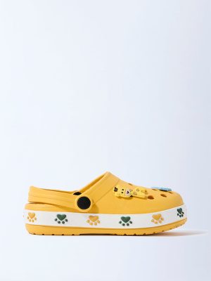 Yellow Mustard Animal Applique-Detailed Clogs