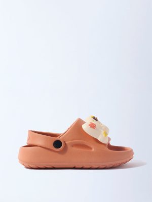 Yellow Orange Bow Applique Slingback Clogs