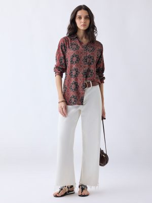 Utsa Red Printed Tunic