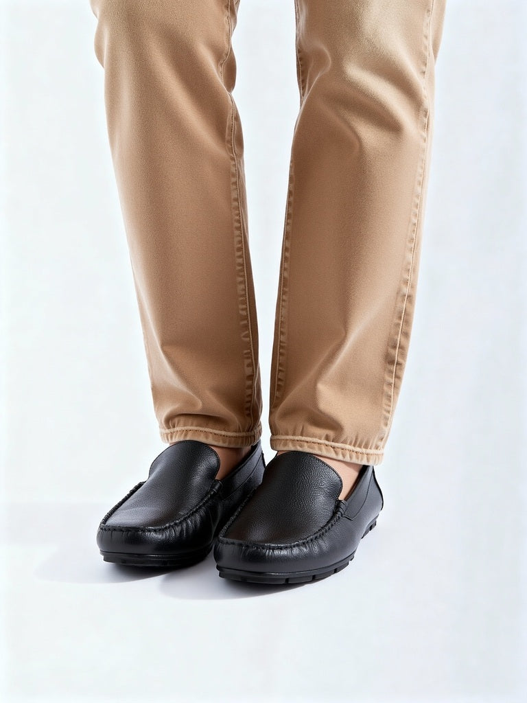 SOLEPLAY Black Textured Leather Loafers - Image 2